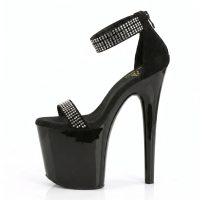 Schwarze Sky Heels mit Acrylsteinen