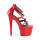 Roter Sky Heels mit Kette