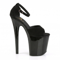 Schwarzer Sky Heels Satin